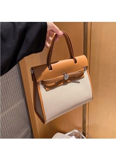 Luxury Canvas Kelly Bag 2024 Leather Fashion Platinum Womens Crossbody Light brown