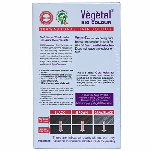 Vegetal Bio Beard Hair Colour -25g (Pack of 3) I Each Experience Natural Dark Brown Beard Hair Color for Men I Ammonia-Free, PPD-Free, 100% Organic, and Herbal, Safe and Effective Beard Dye - Image 3