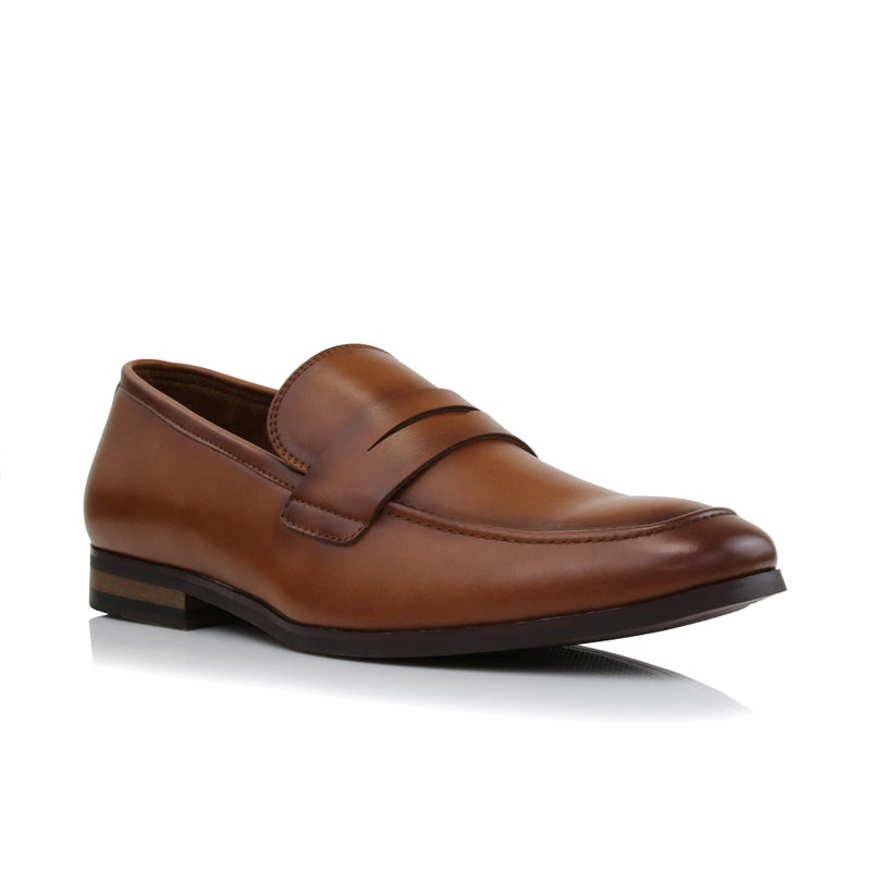 Ferro Aldo Dylan MFA19671 Classic MocToe Penny Loafers for Men Cognac Size 10