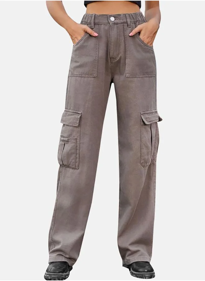 يونيكي Grey Denim Cargo Pants