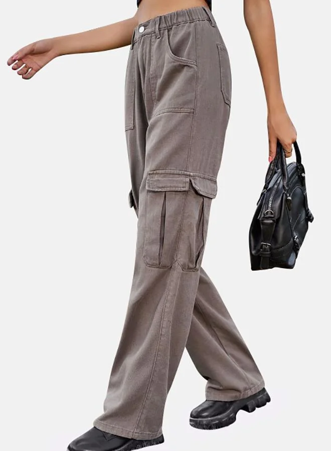YUNIQEE Grey Denim Cargo Pants