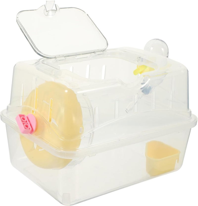 Artibetter Hamster Cage with Panoramic Skylight Portable Small Pet Carrier Travel Case Nursery House for Hamsters and Mice - Image 1