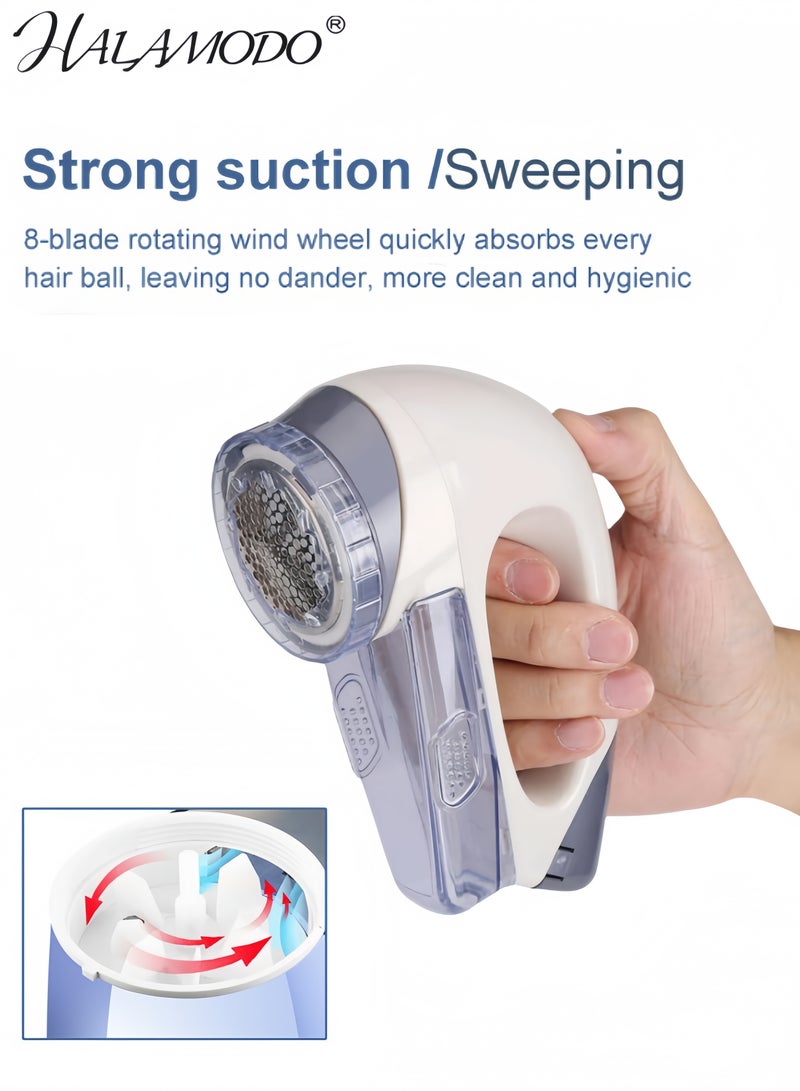 هالامودو مزيل وبر كهربائي من القماش أبيض أزرق ١٦×١١.١×٧ سم - Image 4