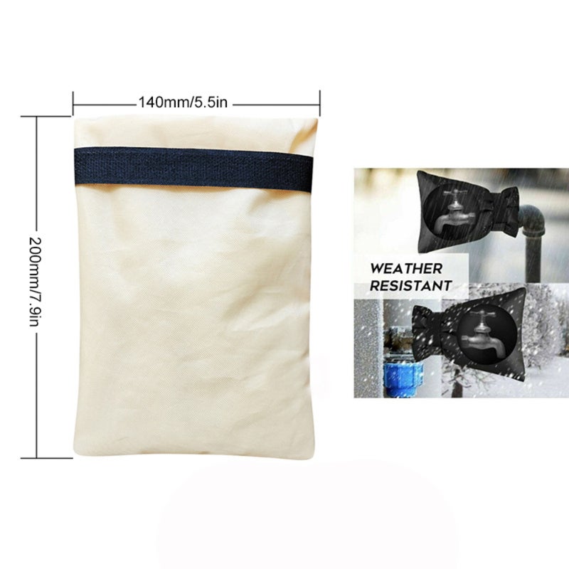 Outdoor Faucet Cover Sand Yellow Waterproof Oxford Cloth With Silk Wool Insulation - Freeze & Rust Protection Faucet Sock for Cold Weather Outdoor Plumbing Accessories - Image 5