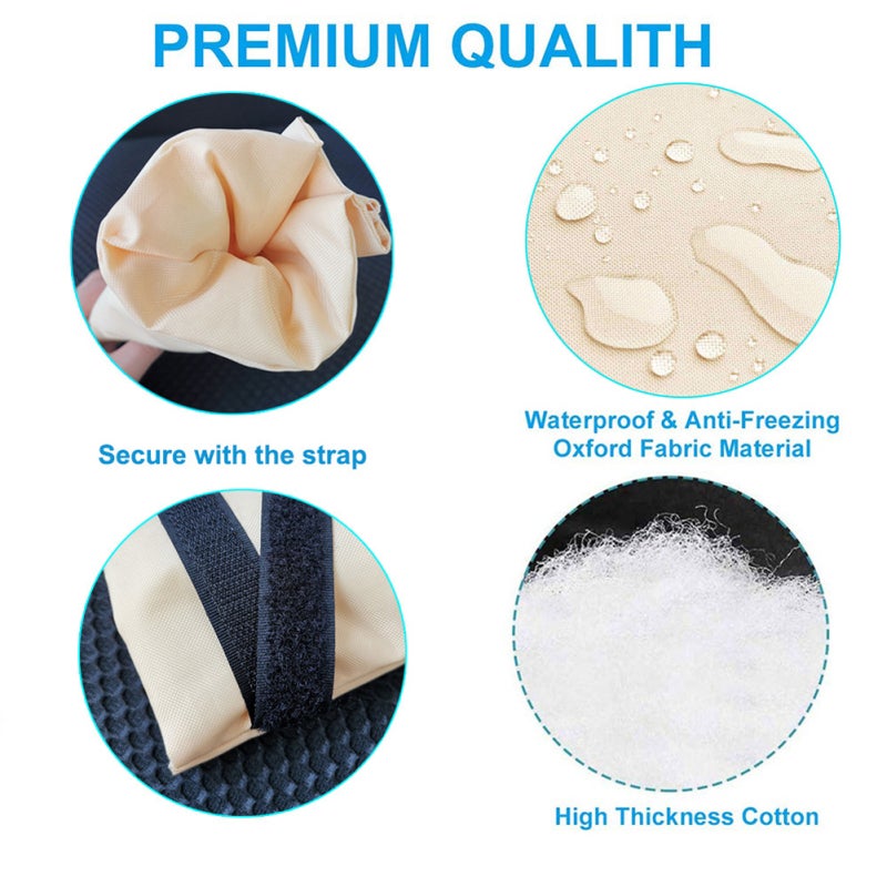 Outdoor Faucet Cover Sand Yellow Waterproof Oxford Cloth With Silk Wool Insulation - Freeze & Rust Protection Faucet Sock for Cold Weather Outdoor Plumbing Accessories - Image 4