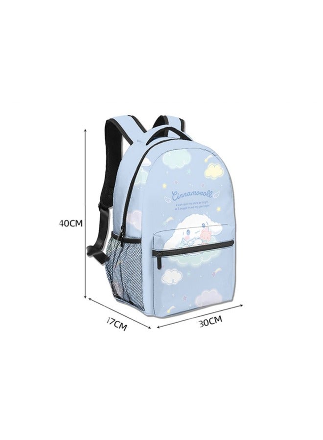 general Printed Sanrio Kuromi Student School Bag Backpack Lunch Bag Pencil Case Three-Piece Set - Image 2