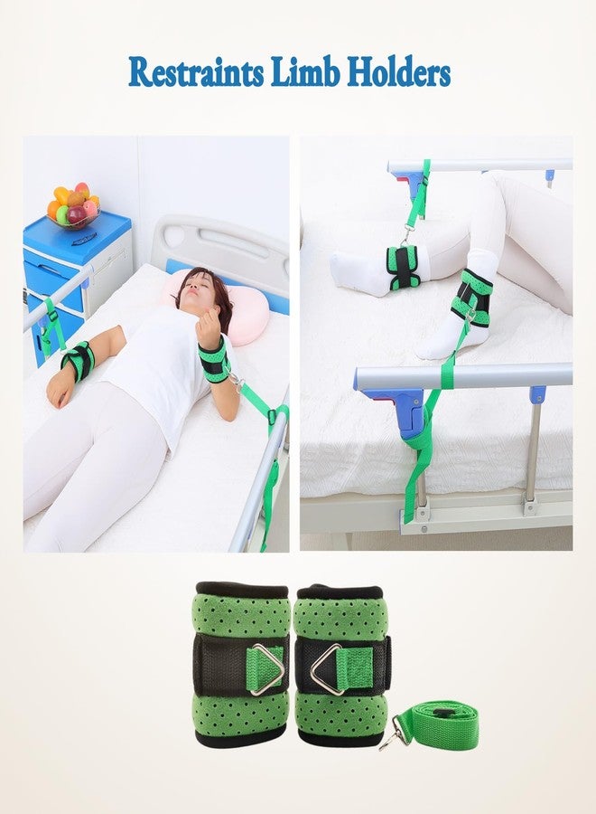 Lmaray Patient Medical Restraints Limb Holders 4 Pieces, Split-Type Hospital Bed Safety Straps of Perforated Velvet Cloth, Quick Release for Wrists, Ankles, Hospital Bed Restraints for Elderly - Image 2