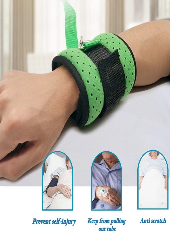 Lmaray Patient Medical Restraints Limb Holders 4 Pieces, Split-Type Hospital Bed Safety Straps of Perforated Velvet Cloth, Quick Release for Wrists, Ankles, Hospital Bed Restraints for Elderly - Image 3