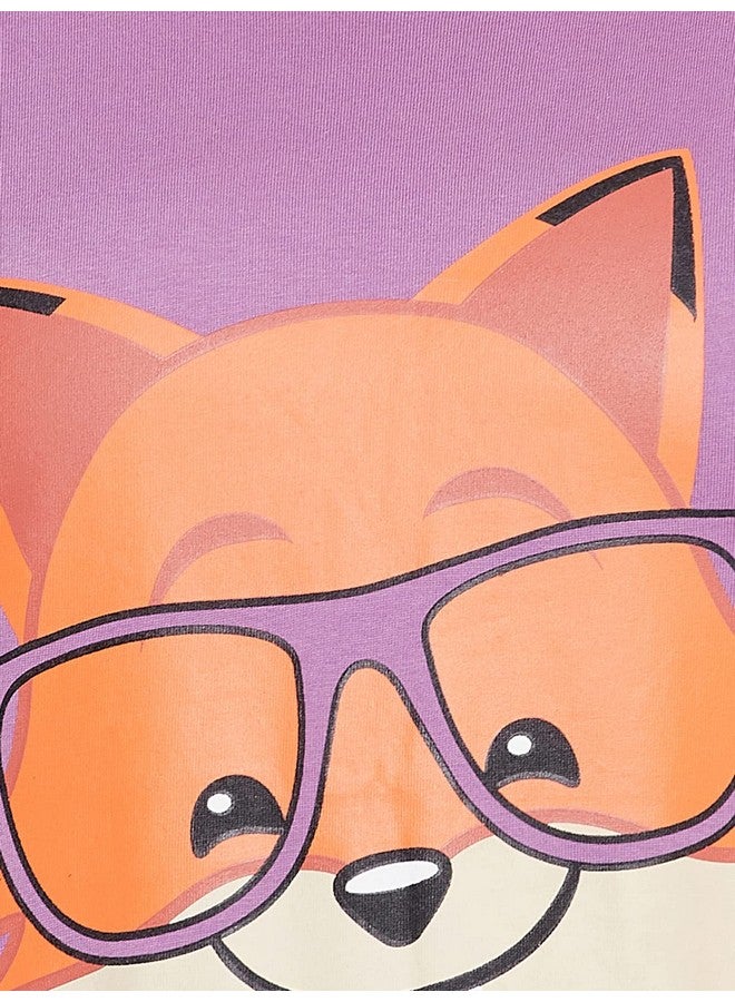 Clovia Women's Cotton Printed Top and Basic Capri Set (LS0598A15_Purple_M)-M - Image 5