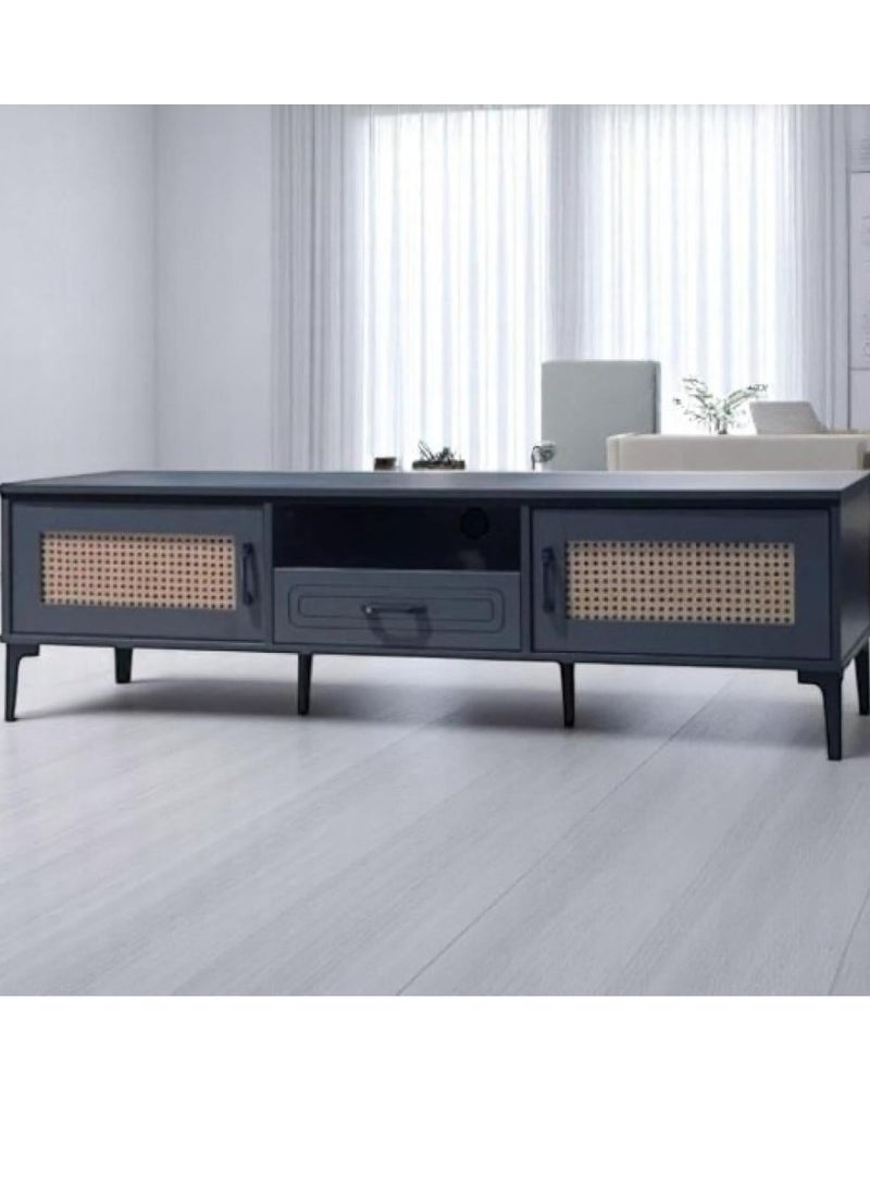 l'elefante Elite Wooden TV Stand with Extra-Large Storage Cabinets & Silent Drawer, Premium TV Console for Living Room Lounge Entertainment Hub