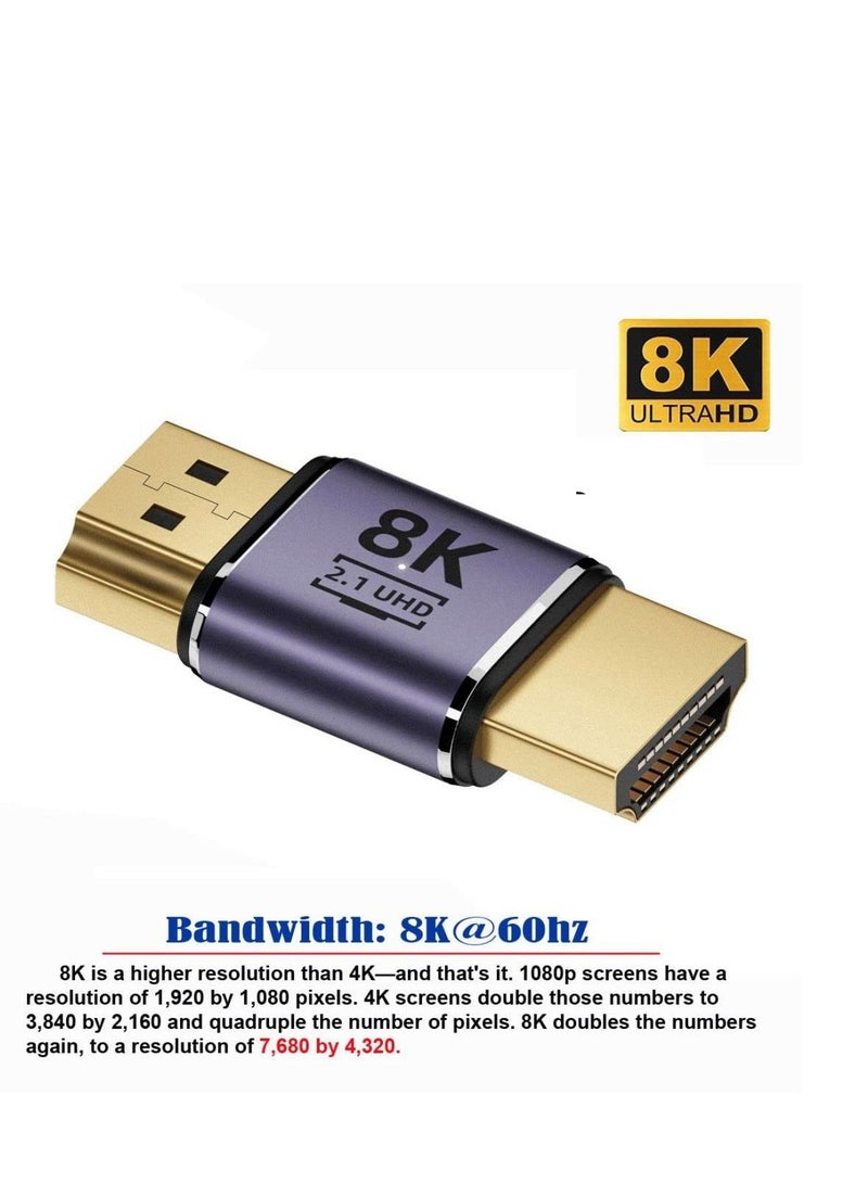 Excefore HDMI 2.1 Converter Adapter, HDMI Male to Male Converter Adapter, Support 8K 60hz HDTV, Suitable for Laptop, PC, Monitor, TV - Image 2
