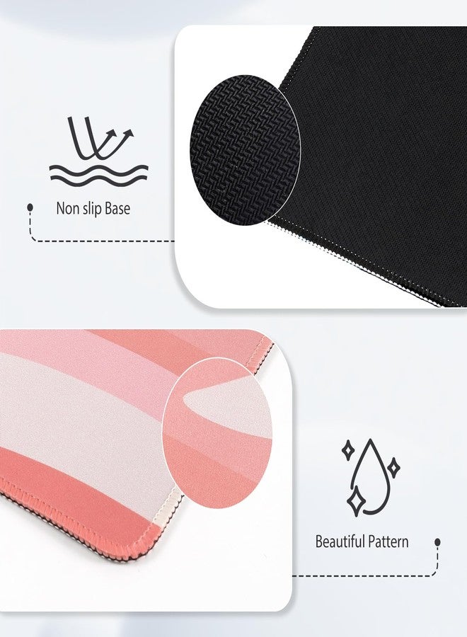 iCasso Desk Mat, Desk Matt for Desktop, Cute Desk Pad Mat, XXL Large Mouse Pad for Desk, Anti-Slip Big Mousepad with Stitched Edges, Keyboard Pad Mouse Mat for Computer (Pink Topographic) - Image 3