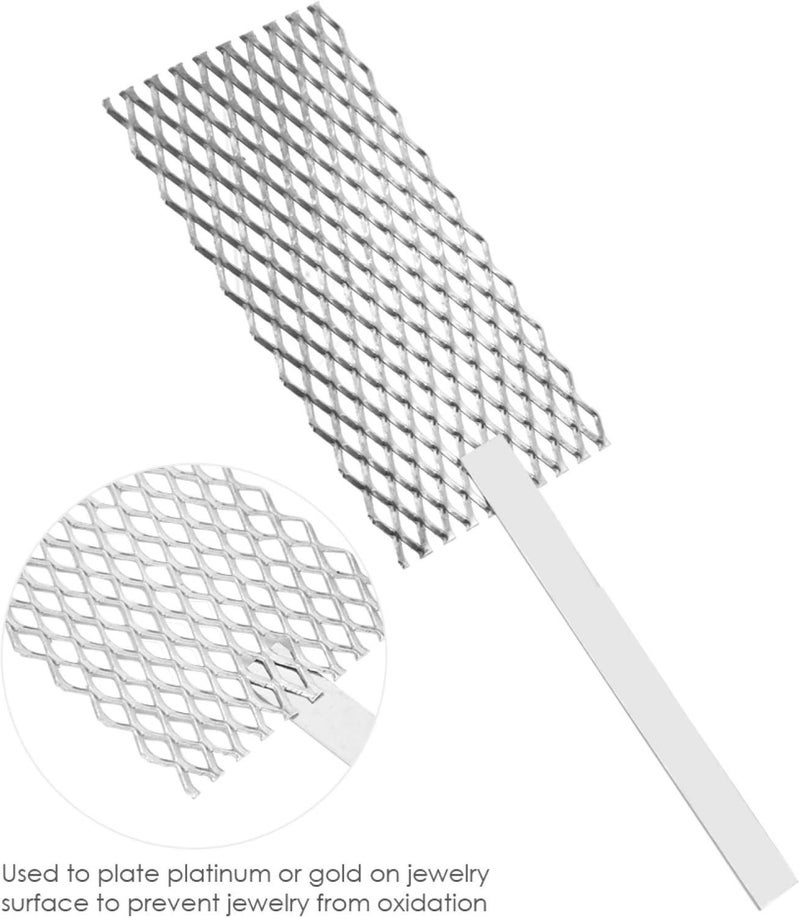 woobles Platinized Mesh, Titanium Platin Anode Jeweler Making Tool Rhodium Jewelry Plating Plater Tool Mesh with Handle Jewelry Plating Tool Meshes for Plating Machine Anodes Grid - Image 4