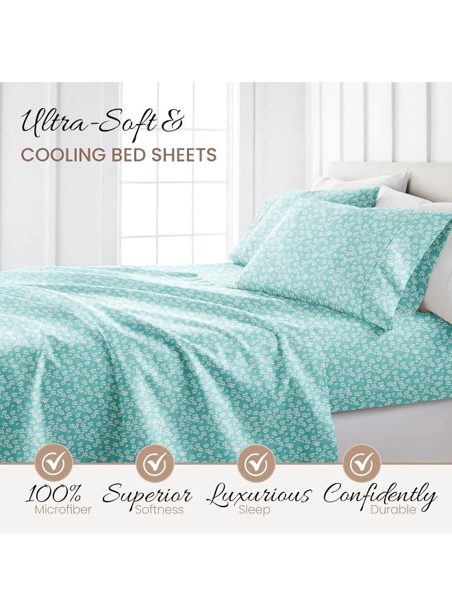 Linen Market 4 Piece Sheet Set Patterned, California King, Wheatfield Pale Blue - Image 3