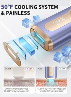 JOOYEE Laser Hair Removal Devices with Cooling System , 3 in 1 At Home Permanent Hair Removal Device 9 Levels Upgrade 999900 Flashes for Face Armpit Arm Bikini Line Leg Whole Body  - Image 2