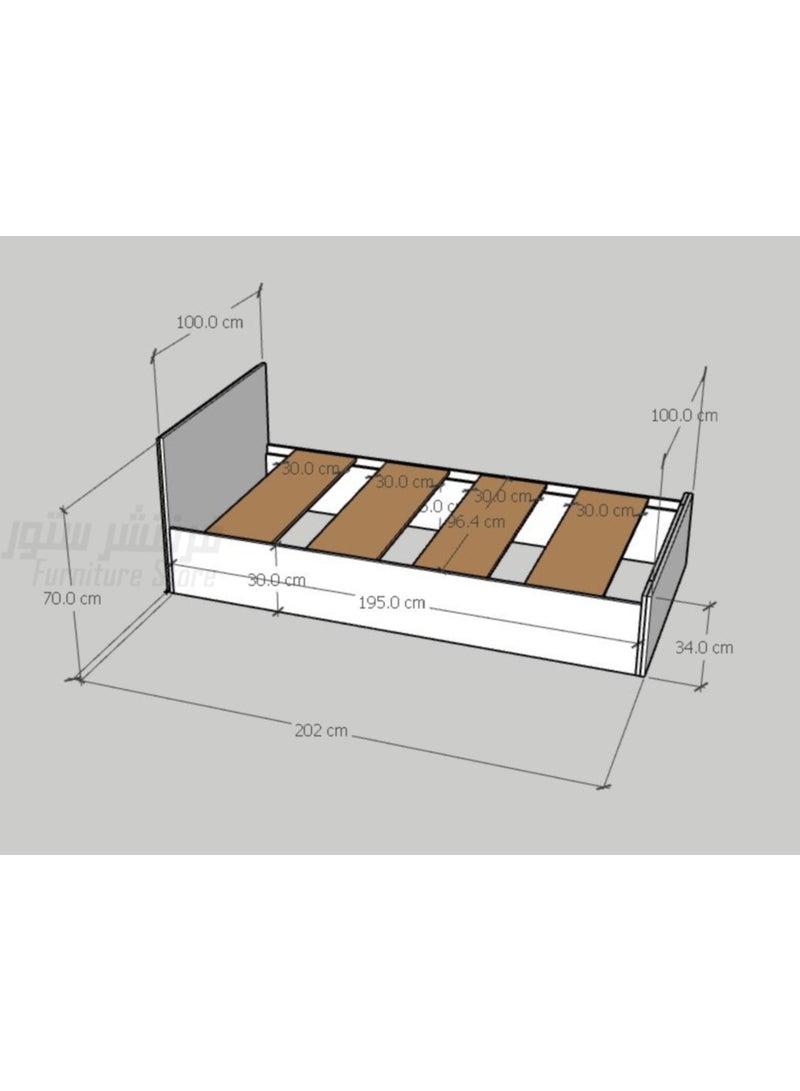 فرنتشر ستور سرير مودرن - عرض100 سم طول195 سم ، من فرنتشر ستور. - Image 2