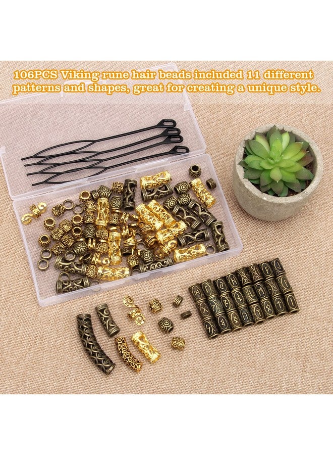 Anglekai 110 Pcs Viking Beard Beads Anglekai Gold Hair Accessories For Viking Hair Beads Beard Braiding Kits For Men And Women - Image 5