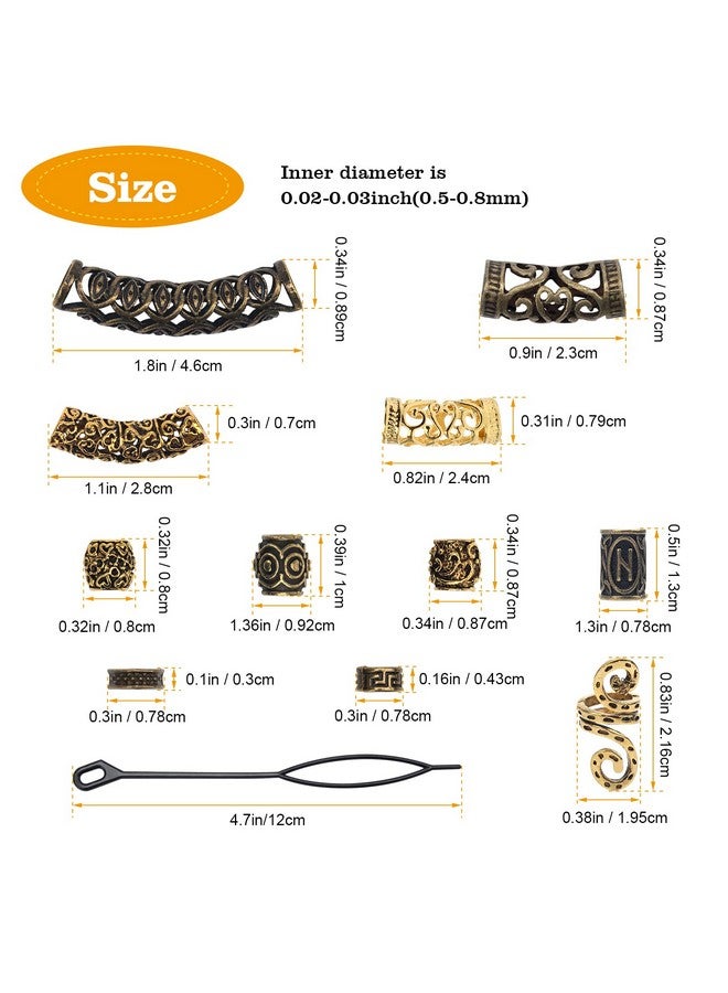 Anglekai 110 Pcs Viking Beard Beads Anglekai Gold Hair Accessories For Viking Hair Beads Beard Braiding Kits For Men And Women - Image 3