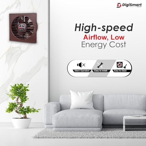 DIGISMART Axial Exhaust Fan for Kitchen & Bathroom, Low Noise, 22W Motor, 1 Year Warranty, Brown - Image 3