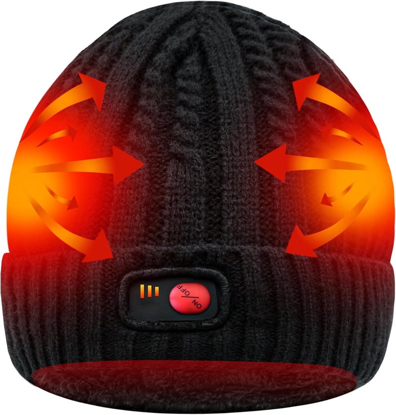 SVPRO Battery Heated Beanie Hat - Rechargeable Warm Winter Cap - Image 1