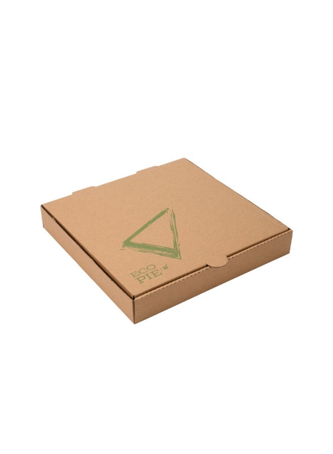 Restaurantware Eco Pie 16.1 x 1.7 Inch Pizza Boxes, 50 Corrugated Pizza Delivery Boxes - Repurpose As Plates, Sturdy, Kraft And Green Paper Take Out Boxes, Greaseproof, Disposable - Image 1