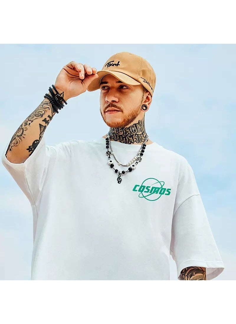 Generic - Hip Hop Style Plus Sizes Short Sleeve T-shirts For Men Summer Ins Trendy Brand Loose Fit Clothing For Overweight Men A228 Black - Image 1
