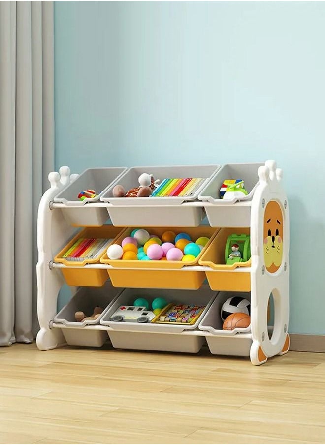 JSAITOYS Multi-layer Classification Plastic Kids Toy Storage Box Colorful Home Chest Toy Storage Organizer Shelf Rack  - Image 1