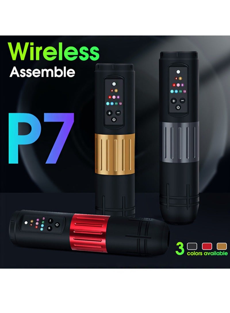 هالونهي مجموعة أقلام الوشم اللاسلكية، مجموعة الوشم مع 20 قطعة من آلة خرطوشة الوشم، قلم الوشم مع مصدر طاقة لاسلكي بقدرة 1600 مللي أمبير في الساعة، مجموعة الوشم مع شاشة عرض رقمية للمحرك لتزويد معدات الوشم - Image 2