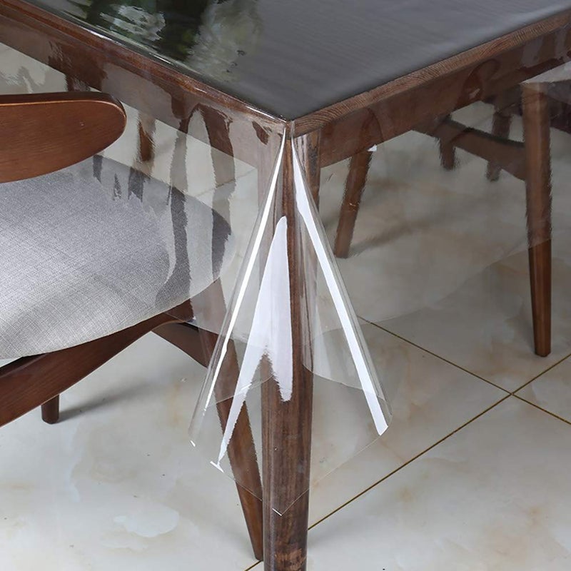Walrus Walrus Clear Vinyl Tablecloth Protector WaterproofOilProof Plastic Rectangle Transparent Sheet Table Cover 54X84 Inch 