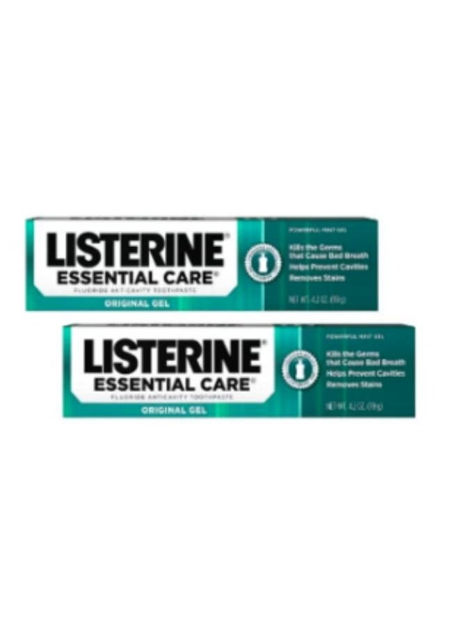 Listerine 2 Piece Set Essential Care Toothpaste Powerful Mint Gel 2X119 G  - Image 1