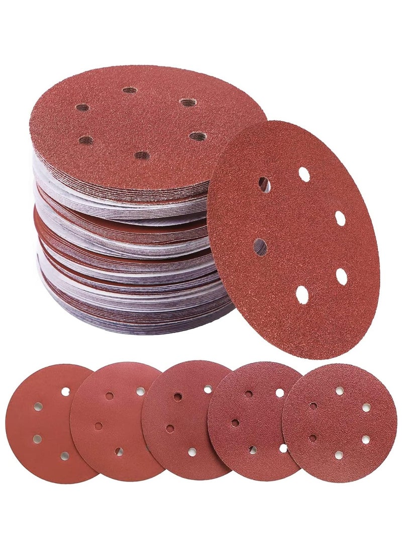Apple Abrasives 4.5-Inch 6-Hole Hook and Loop Sanding Discs Grit-60, Pack of 100 - Image 1