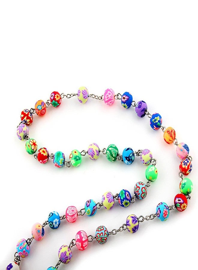YEYULIN Polymer Clay Bead Rosary Long Necklace Alloy Cross Virgin Christian Catholic Jewelry Rosary Alone for Women - Image 3