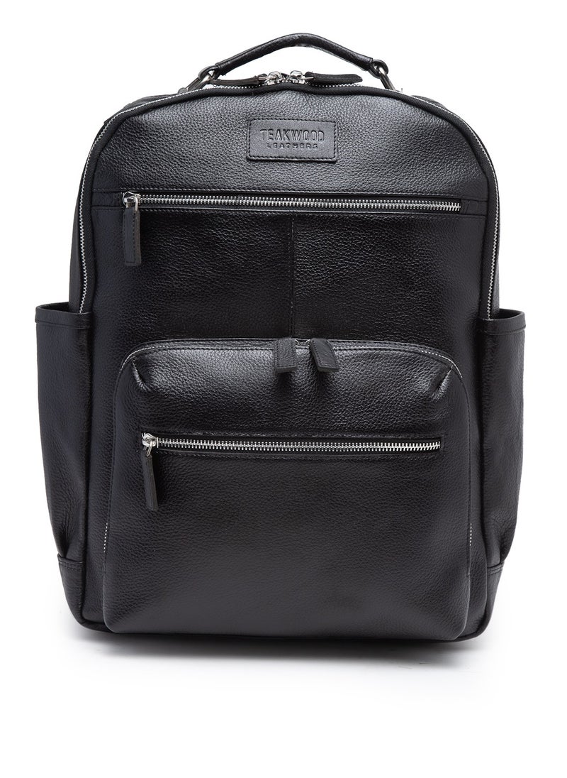TEAKWOOD Genuine Leather Zip Closure Backpack  - Image 1