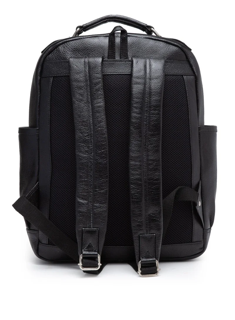 Teakwood black Teakwood Genuine Leather Business Laptop Backpack 23L | Fits up to 15.6" Laptop | Premium Black Office & Travel Backpack for Men & Women | Water-Resistant | Lightweight | Multi-Compartment Durable Design for Men | Best Price UAE