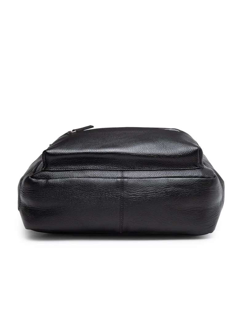 Teakwood black Teakwood Genuine Leather Business Laptop Backpack 23L | Fits up to 15.6" Laptop | Premium Black Office & Travel Backpack for Men & Women | Water-Resistant | Lightweight | Multi-Compartment Durable Design for Men | Best Price UAE