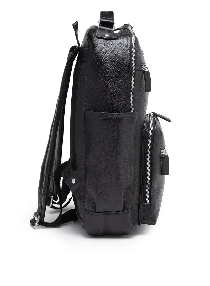 Teakwood black Teakwood Genuine Leather Business Laptop Backpack 23L | Fits up to 15.6" Laptop | Premium Black Office & Travel Backpack for Men & Women | Water-Resistant | Lightweight | Multi-Compartment Durable Design for Men | Best Price UAE