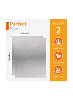 General Oven Liners for Bottom of Electric Gas Oven Reusable - 4 Pack Large Heavy Duty Nonstick teflon Oven Mat 17"x 25"- Oven Floor Protector Liner easy to clean-reduce spills stuck foods and clean up  - Image 2