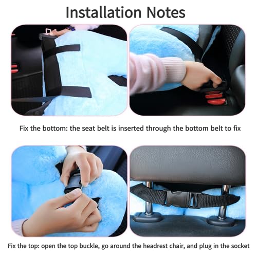 FHSGGP Travel Pillow Cushion for The Back Seat of Car Car Pillow for Kids A Sleeping Artifact Suitable for Long-Distance Travel of Adults and Children Travel Pillow for Kids Pink - Image 5
