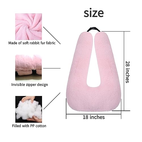 FHSGGP Travel Pillow Cushion for The Back Seat of Car Car Pillow for Kids A Sleeping Artifact Suitable for Long-Distance Travel of Adults and Children Travel Pillow for Kids Pink - Image 3