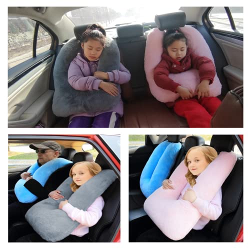 FHSGGP Travel Pillow Cushion for The Back Seat of Car Car Pillow for Kids A Sleeping Artifact Suitable for Long-Distance Travel of Adults and Children Travel Pillow for Kids Pink - Image 4