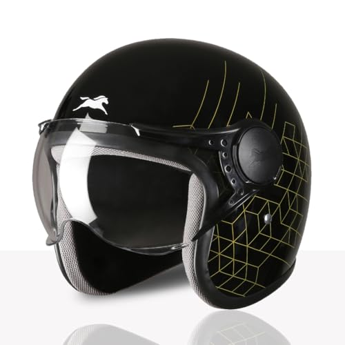 TVS Cruisetown Open Face Helmet � Safe Half Face Helmet for Riders | ISI & DOT Certified | Premium Protection for Men & Women | Comfortable, Durable & Lightweight Design with Visor (Black/XL) - Image 1