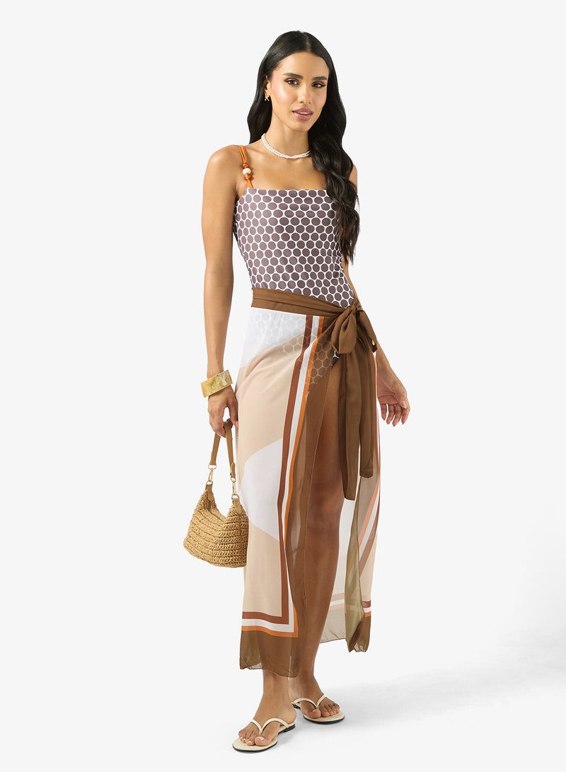 ELLA Printed Swimsuit With Sarong - Image 5