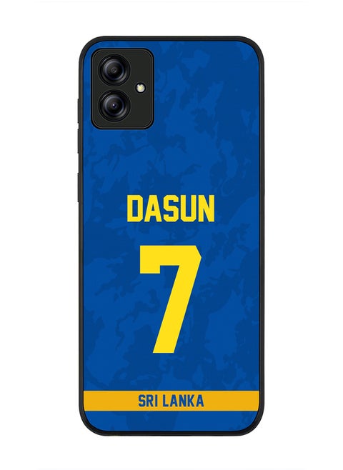 Rugged Black Edge Case for Samsung Galaxy A04, Slim fit Soft Case Flexible Rubber Edges Thin Cover - Player Name - Dasun Shanaka, Jersey Number- 7