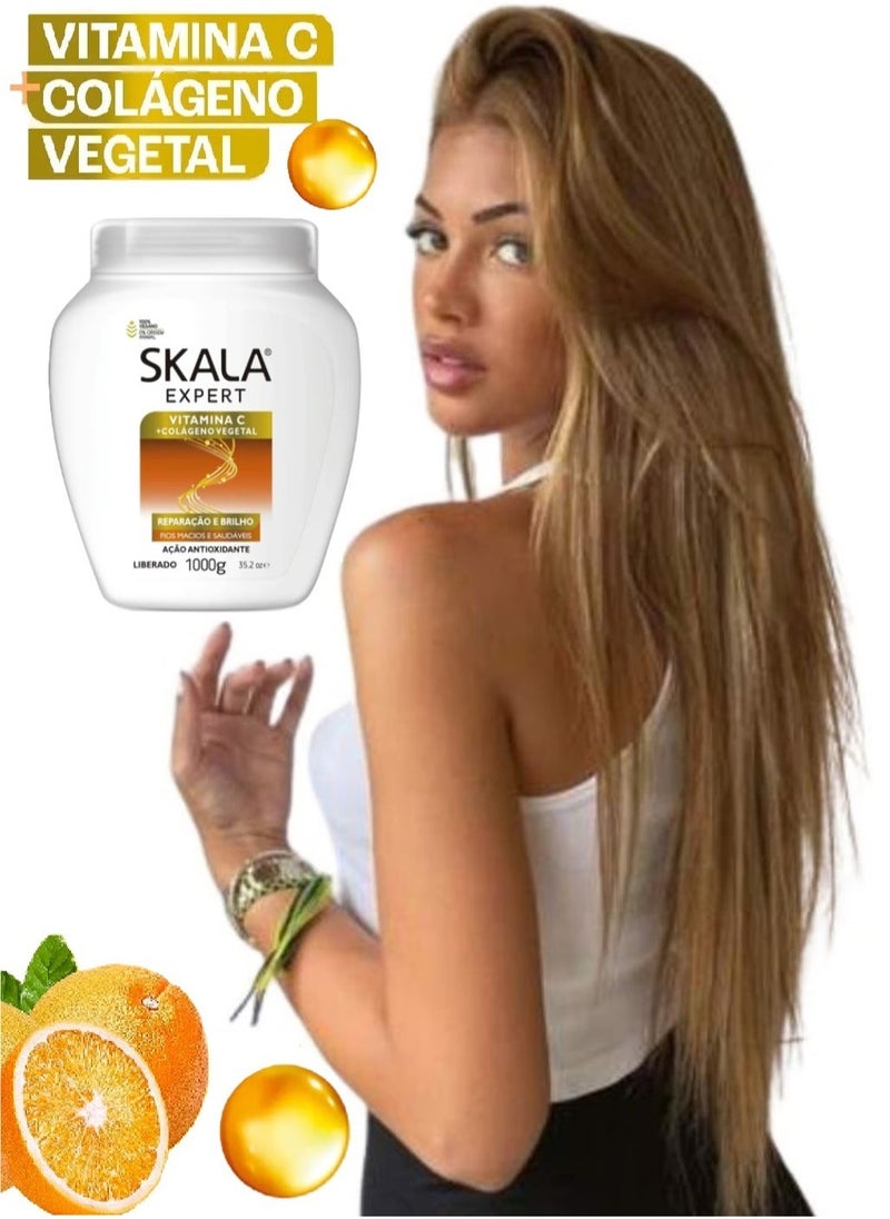 SKALA Expert Vitamin C + Vegetal Collagen 1000g -Hair Treatment Cream Repair and Shine (Soft and Healthy Wires)  - Image 3