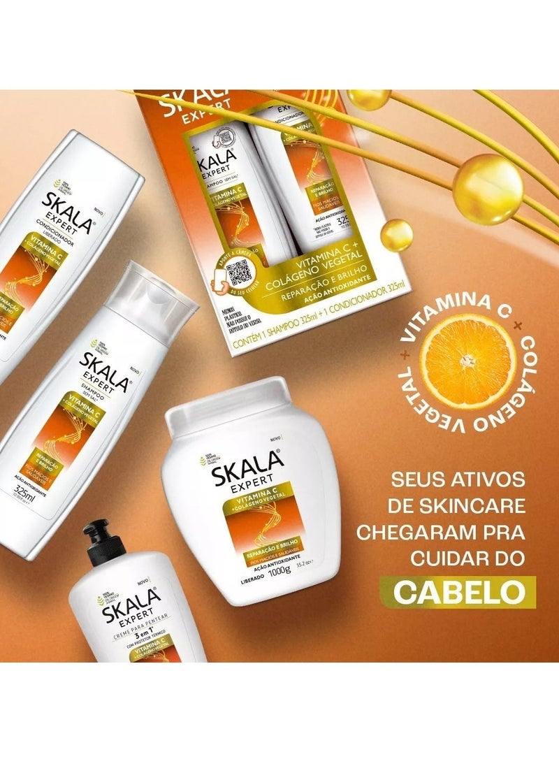 SKALA Expert Vitamin C + Vegetal Collagen 1000g -Hair Treatment Cream Repair and Shine (Soft and Healthy Wires)  - Image 5