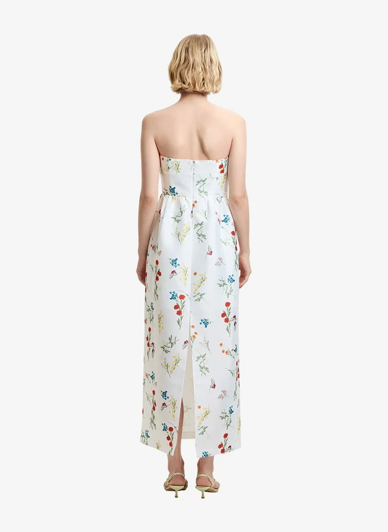 French Connection  Women's Structured Taffeta Christine Floral Bandeau Maxi Dress for Women | Best Price UAE