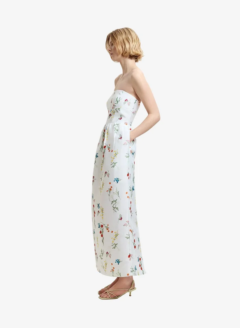 French Connection  Women's Structured Taffeta Christine Floral Bandeau Maxi Dress for Women | Best Price UAE