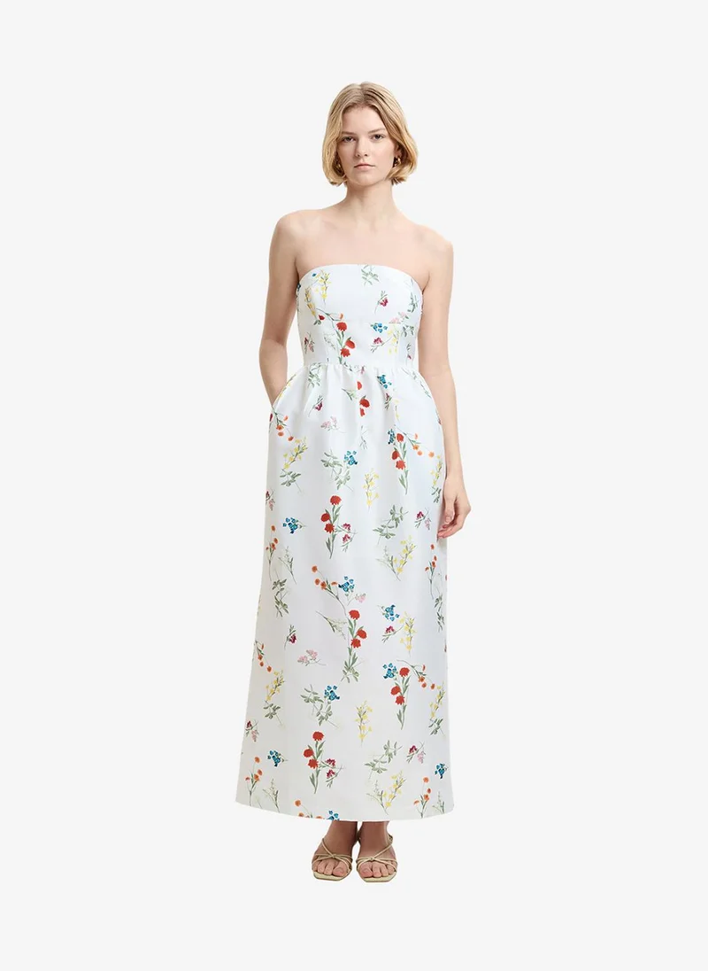 Women's Structured Taffeta Christine Floral Bandeau Maxi Dress
