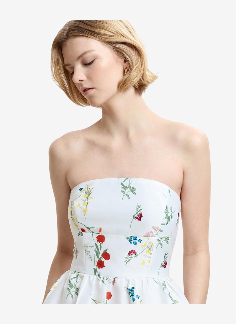 French Connection Women's Structured Taffeta Christine Floral Bandeau Maxi Dress - Image 4