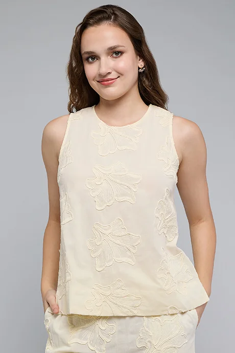 أر أند بي Embroidered Sleeveless Top